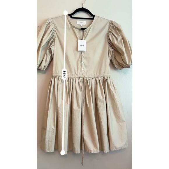XIRENA puff sleeve tan mini AURIE DRESS size small - Picture 7 of 13